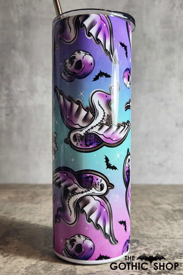 Zombie Birds & Skulls Pastel Gothic Halloween Skinny Tumbler