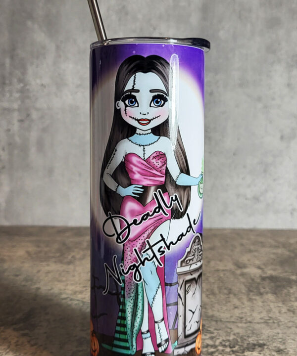Dead Nightshade Stitched Up Sally Gothic Halloween Skinny Tumbler