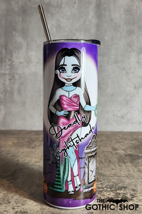 Dead Nightshade Stitched Up Sally Gothic Halloween Skinny Tumbler
