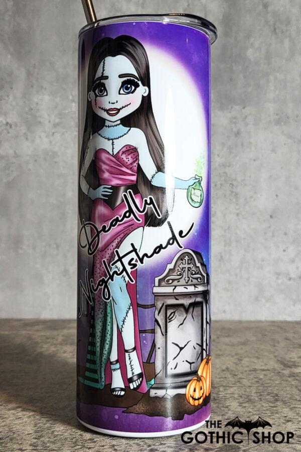 Dead Nightshade Stitched Up Sally Gothic Halloween Skinny Tumbler