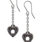 Planchette Hearts Dangling Gothic Earrings by Alchemy Gothic