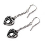 Planchette Hearts Dangling Gothic Earrings by Alchemy Gothic