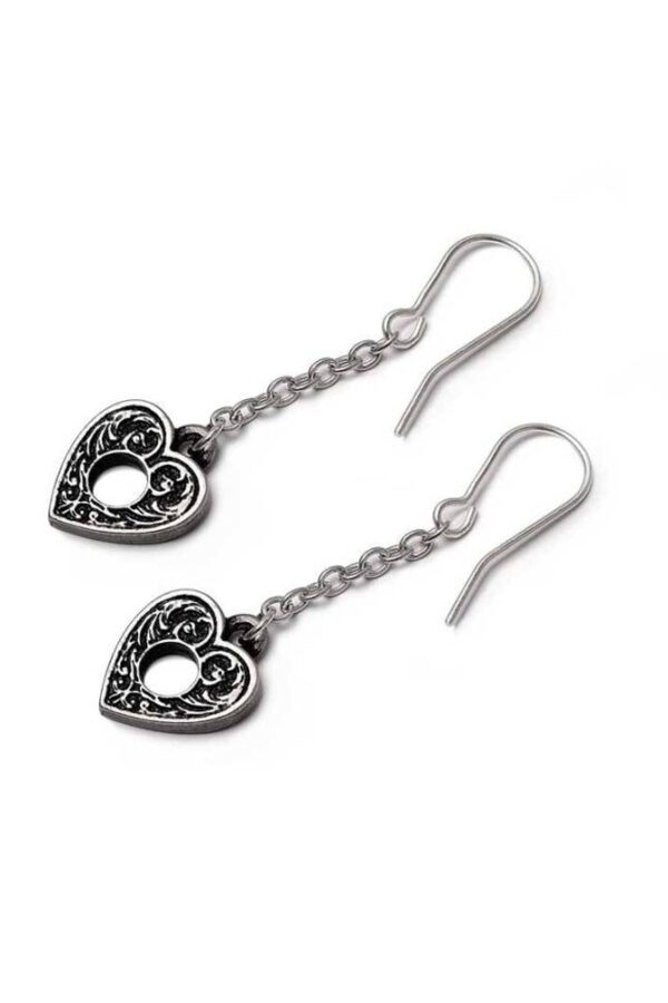 Planchette Hearts Dangling Gothic Earrings by Alchemy Gothic