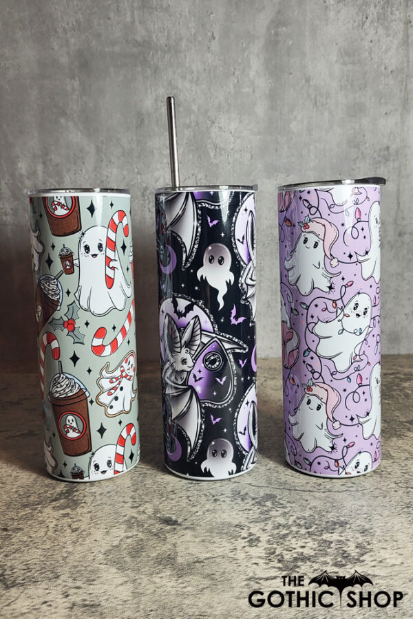 Ghosts and bats gothic tumblers