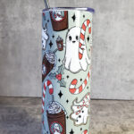 Ghosties Peppermint Ghostbucks Spooky Christmas Skinny Tumbler