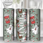 ghosties peppermint ghostbucks spooky christmas 20oz straight tumbler with option to personalise
