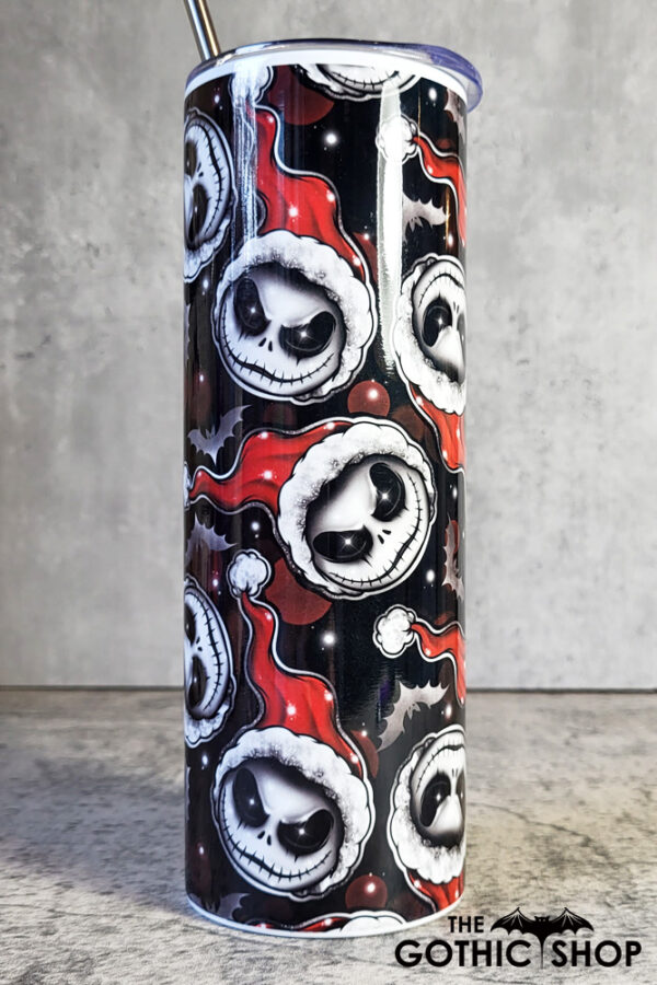 Nightmare Santa Skellington Christmas Skinny Tumbler