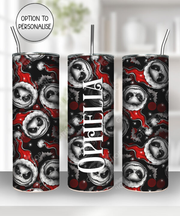 nightmare santa skellington christmas 20oz straight tumbler with option to personalise