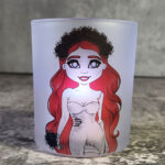 Zombie Bride Halloween Frosted Glass T-Light Candle Holder