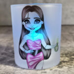 Stitched Up Sally Halloween Frosted Glass T-Light Candle Holder
