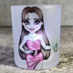 Stitched Up Sally Halloween Frosted Glass T-Light Candle Holder