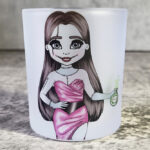 Stitched Up Sally Halloween Frosted Glass T-Light Candle Holder