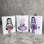 Stitched Up Sally and Poison Bottle Gothic Halloween Hip Flask