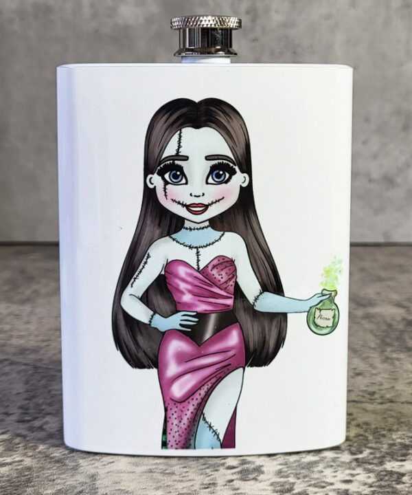 Stitched Up Sally Gothic Halloween Hip Flask