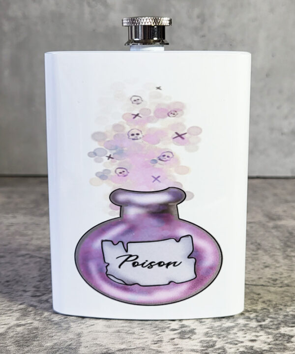 Purple Poison Bottle Gothic Halloween Hip Flask