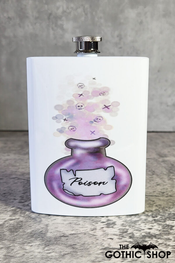 Purple Poison Bottle Gothic Halloween Hip Flask