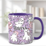 christmas lights pink ghosties lavender gothic mug