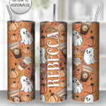 ghosties pumpkin spice ghostbucks gothic halloween 20oz straight tumbler with option to personalise