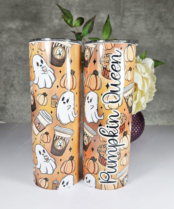 ghosties pumpkin spice ghostbucks gothic halloween straight tumbler with option to personalise