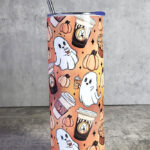 Ghosties Pumpkin Spice Ghostbucks Gothic Halloween Skinny Tumbler