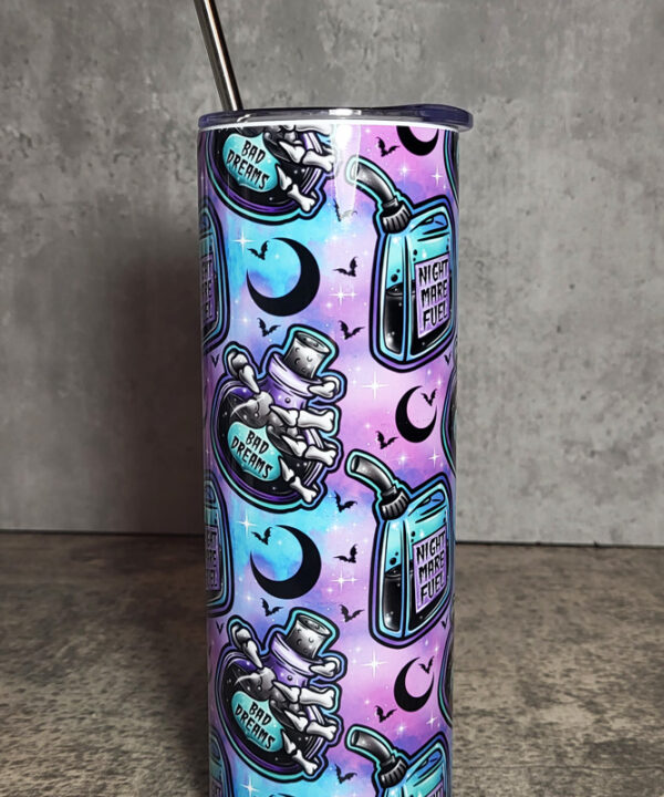 Nightmare Fuel Purple Blue Gothic Skinny Tumbler