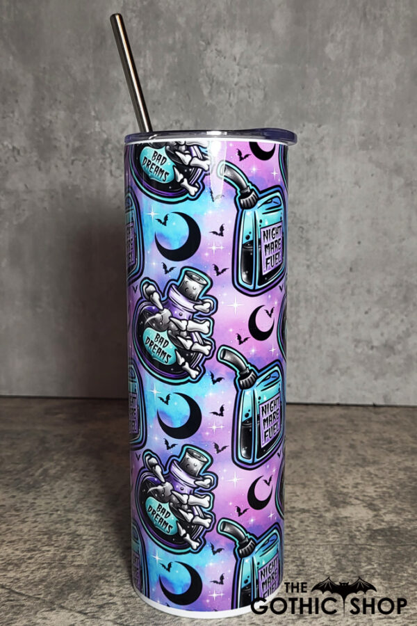 Nightmare Fuel Purple Blue Gothic Skinny Tumbler