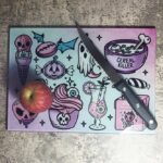 Spooky Foods Gothic Glass Chopping Board