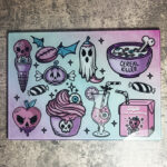 Spooky Foods Gothic Glass Chopping Board