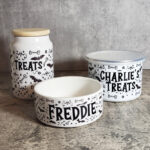 Pet bowl and treats containers