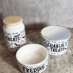 Pet bowl and treats containers