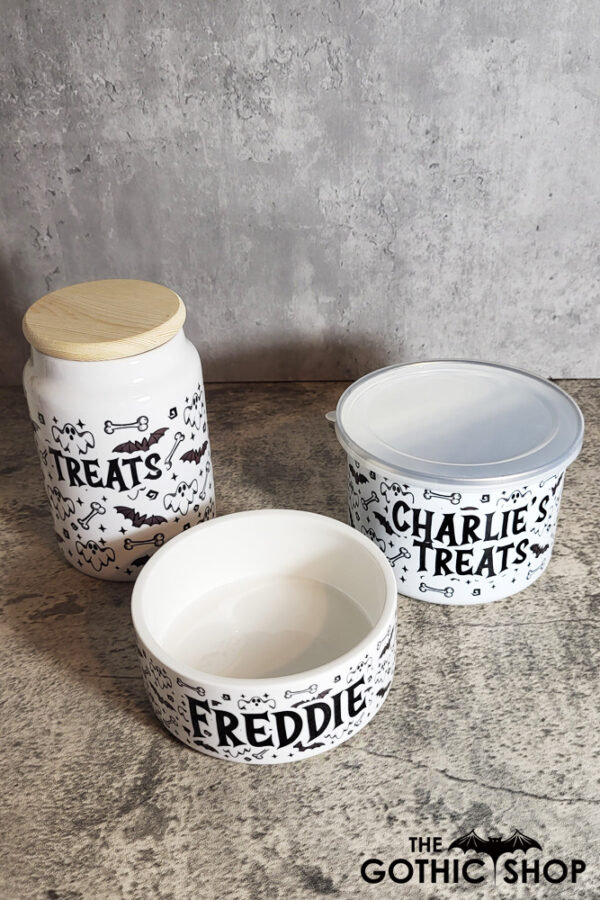 Pet bowl and treats containers