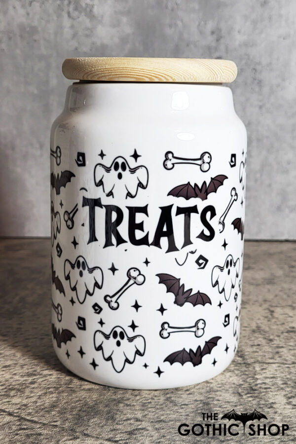 Bats & Ghosts Pets Treats Small Cookie Jar