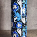 ghost potions & skull flowers blue gothic 20oz straight tumbler preorder