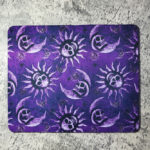 Sun Skull & Moon Skull Purple Gothic Print Mouse Mat