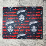 Wednesbae Coffin Cameo Red Stripe Gothic Print Mouse Mat