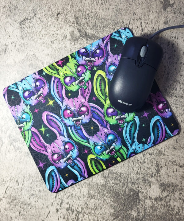 RabZombie Bunny Gothic Print Mouse Mat