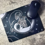 Witch's Cat Moon Witchy Gothic Print Mouse Mat