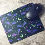 Purple Bats, Moons & Stars Gothic Print Mouse Mat