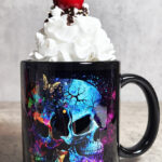 Butterfly Neon Skulls Gothic Halloween Mug
