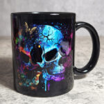 Butterfly Neon Skulls Gothic Halloween Mug