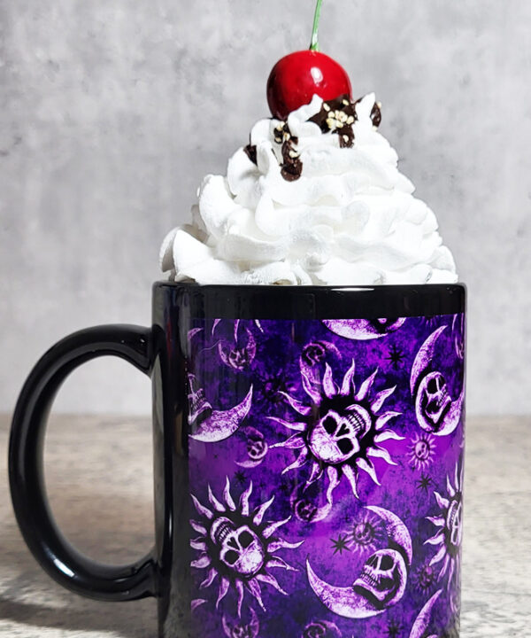 Sun Skull & Moon Skull Purple Gothic Halloween Mug