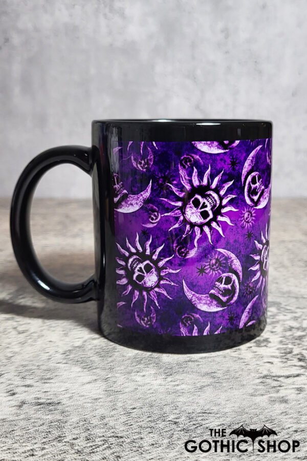 Sun Skull & Moon Skull Purple Gothic Halloween Mug