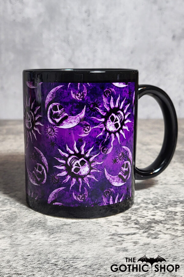 Sun Skull & Moon Skull Purple Gothic Halloween Mug