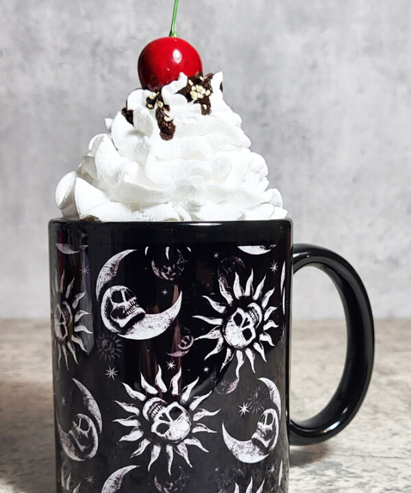 Sun Skull & Moon Skull Black Gothic Halloween Mug
