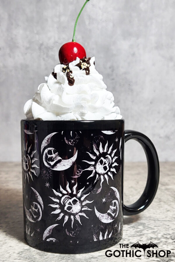 Sun Skull & Moon Skull Black Gothic Halloween Mug