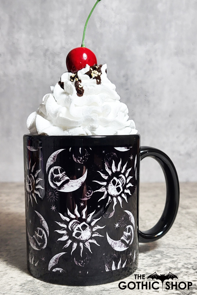 Sun Skull & Moon Skull Black Gothic Halloween Mug