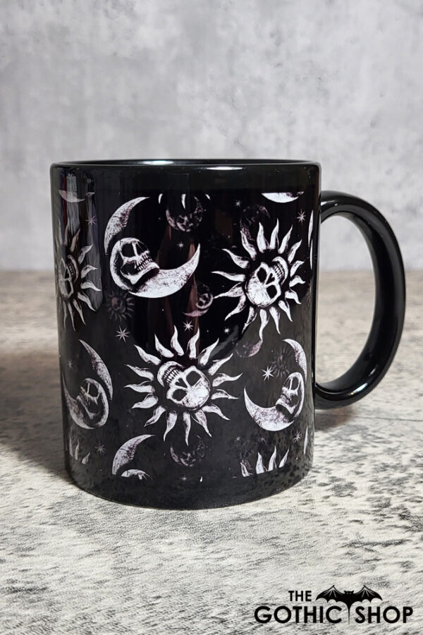 Sun Skull & Moon Skull Black Gothic Halloween Mug