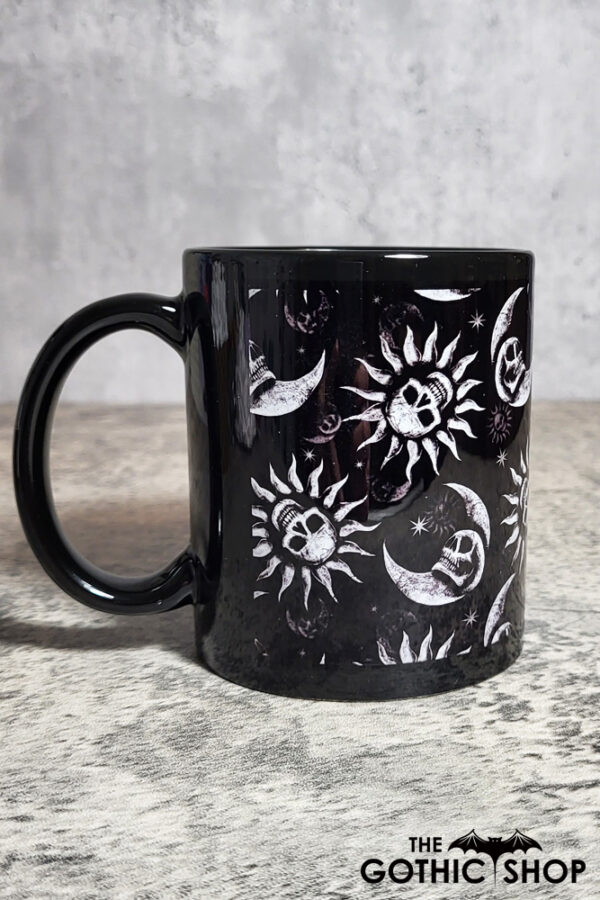 Sun Skull & Moon Skull Black Gothic Halloween Mug