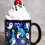 Ghost Potions & Skull Flowers Blue Gothic Halloween Mug