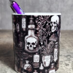 Witch's Apothecary Potions Black Gothic Print Pen Pot